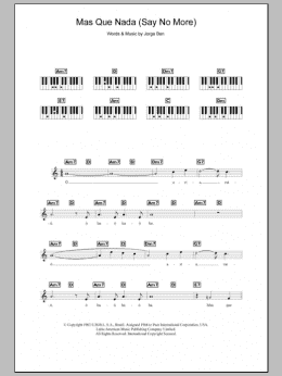 page one of Mas Que Nada (Say No More) (Piano Chords/Lyrics)