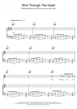 page one of Shot Through The Heart (Piano, Vocal & Guitar Chords)