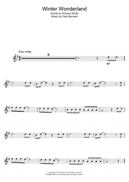 page one of Winter Wonderland (Clarinet Solo)