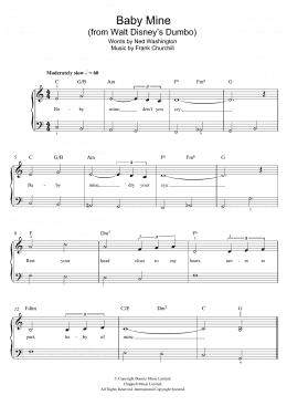 page one of Baby Mine (from Dumbo) (Beginner Piano (Abridged))