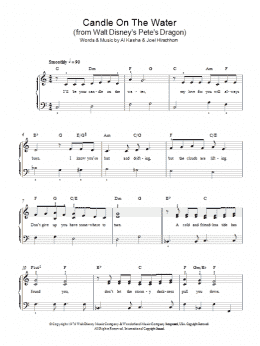 page one of Candle On The Water (from Pete's Dragon) (Easy Piano)