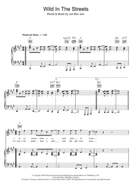 page one of Wild In The Streets (Piano, Vocal & Guitar Chords)