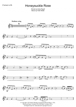 page one of Honeysuckle Rose (Clarinet Solo)
