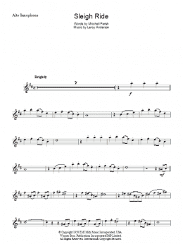 page one of Sleigh Ride (Alto Sax Solo)