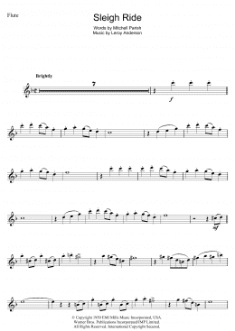 page one of Sleigh Ride (Flute Solo)