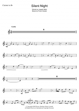 page one of Silent Night (Clarinet Solo)