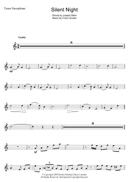 page one of Silent Night (Tenor Sax Solo)