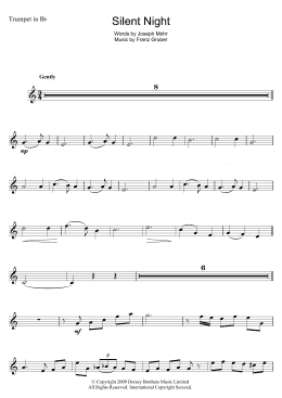 page one of Silent Night (Trumpet Solo)