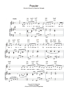 page one of Popular (from Wicked) (Piano, Vocal & Guitar Chords)