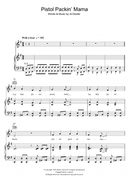 page one of Pistol Packin' Mama (Piano, Vocal & Guitar Chords)