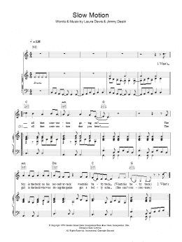 page one of Slow Motion (Piano, Vocal & Guitar Chords)