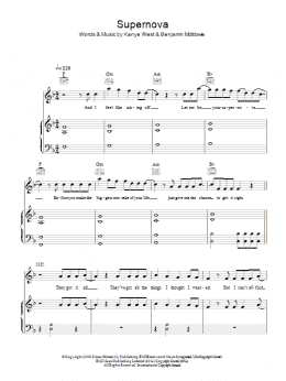 page one of Supernova (Piano, Vocal & Guitar Chords)