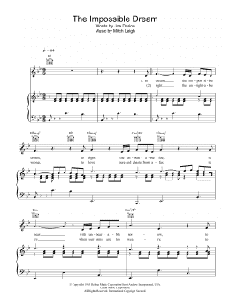 page one of The Impossible Dream (Piano, Vocal & Guitar Chords)