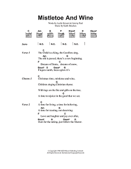 page one of Mistletoe And Wine (Guitar Chords/Lyrics)