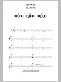 page one of Silent Night (Piano Chords/Lyrics)