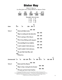 page one of Sister Ray (Guitar Chords/Lyrics)