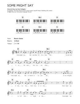 page one of Some Might Say (Piano Chords/Lyrics)