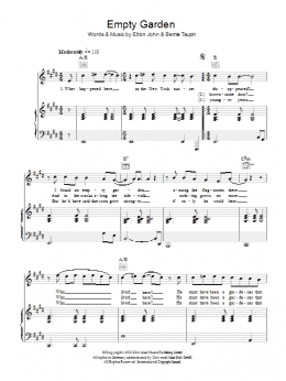 page one of Empty Garden (Piano, Vocal & Guitar Chords)