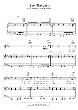 page one of I Saw The Light (Piano, Vocal & Guitar Chords)