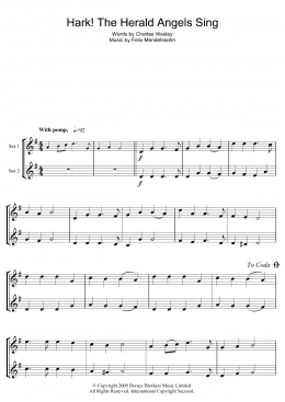 page one of Hark! The Herald Angels Sing (Tenor Sax Solo)