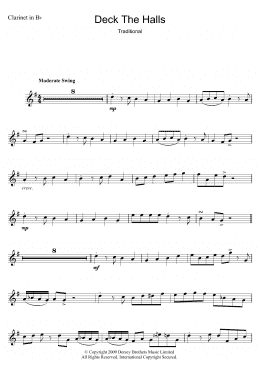 page one of Deck The Halls (Clarinet Solo)