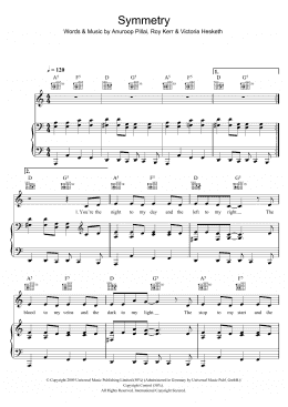page one of Symmetry (Piano, Vocal & Guitar Chords)