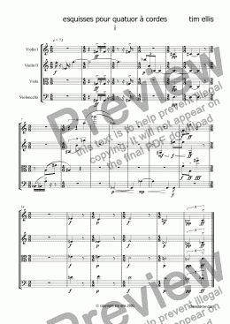 page one of esquisses pour quatuor � cordes