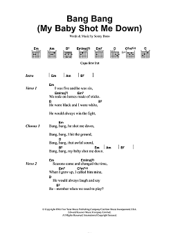 page one of Bang Bang (My Baby Shot Me Down) (Guitar Chords/Lyrics)