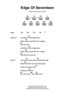 page one of Edge Of Seventeen (Guitar Chords/Lyrics)