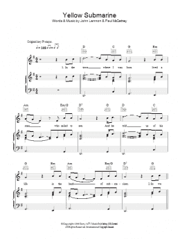 page one of Yellow Submarine (Piano, Vocal & Guitar Chords)