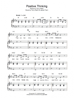 page one of Positive Thinking (Piano, Vocal & Guitar Chords)