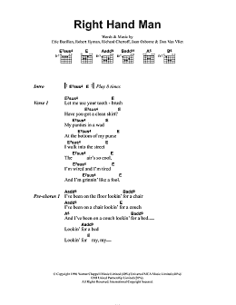 page one of Right Hand Man (Guitar Chords/Lyrics)