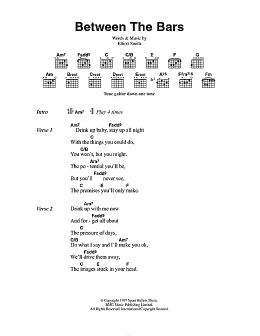 page one of Between The Bars (Guitar Chords/Lyrics)