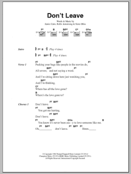 page one of Don't Leave (Guitar Chords/Lyrics)