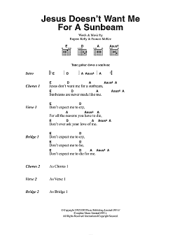 page one of Jesus Doesn't Want Me For A Sunbeam (Guitar Chords/Lyrics)