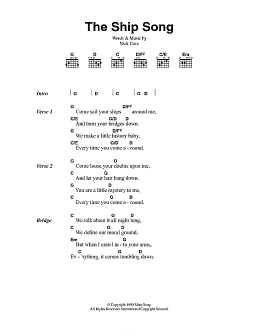 page one of The Ship Song (Guitar Chords/Lyrics)