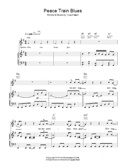 page one of Peace Train Blues (Piano, Vocal & Guitar Chords)