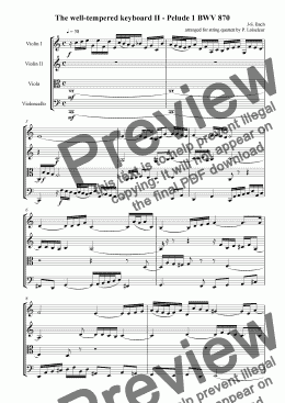 page one of The well-tempered keyboard II - Pelude 1 BWV 870