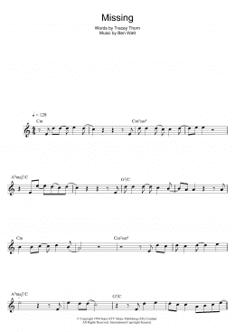 page one of Missing (Alto Sax Solo)