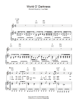 page one of World O' Darkness (Piano, Vocal & Guitar Chords)