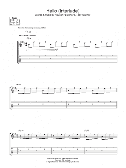 page one of Hello (Interlude) (Guitar Tab)