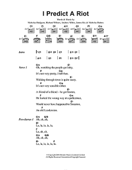 page one of I Predict A Riot (Guitar Chords/Lyrics)