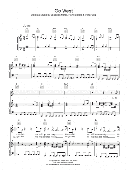 page one of Go West (Piano, Vocal & Guitar Chords)