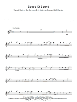 page one of Speed Of Sound (Lead Sheet / Fake Book)
