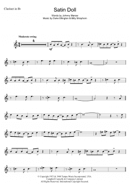 page one of Satin Doll (Clarinet Solo)