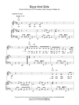 page one of Boys And Girls (Piano, Vocal & Guitar Chords)