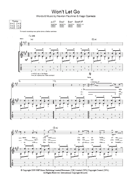 page one of Won't Let Go (Guitar Tab)