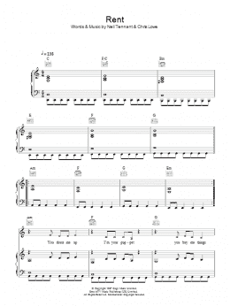 page one of Rent (Piano, Vocal & Guitar Chords)