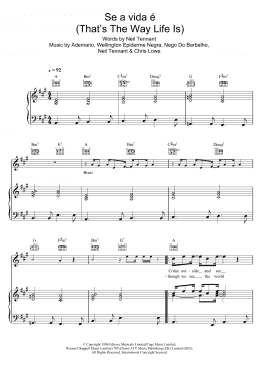 page one of Se a vida e (That's The Way Life Is) (Piano, Vocal & Guitar Chords)