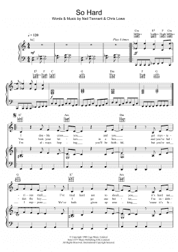 page one of So Hard (Piano, Vocal & Guitar Chords)